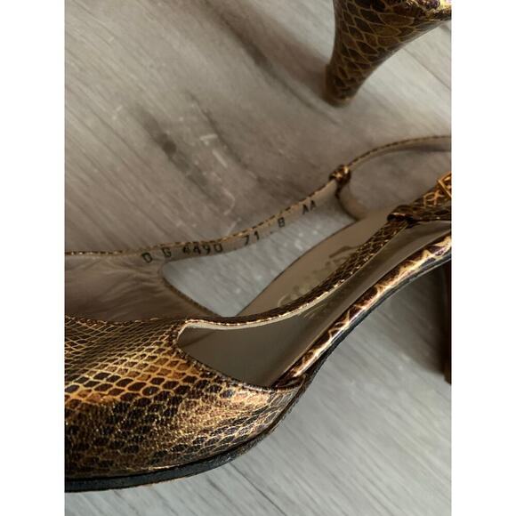 Salvatore Ferragamo Leather Slingback Kitten Heels Size 8 - Picture 5 of 6